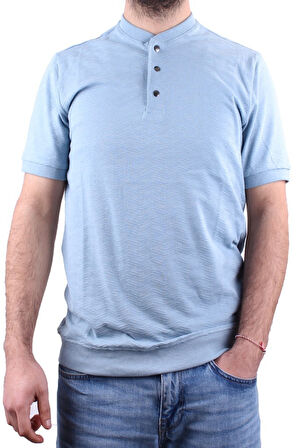 Dagoster DMG23-211240 Mavi Günlük Hakim Yaka Erkek Tişört