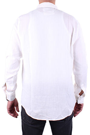 Dagoster DMG23-128281 Ekru Günlük Normal Kalıp Uzun Kol Erkek Gömlek