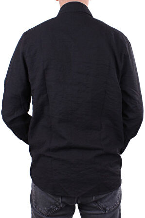 Dagoster DMG23-129627 Siyah  Günlük Normal Kalıp Uzun Kol Erkek Gömlek