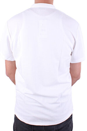 Dagoster DMG23-199598 Ekru Ottoman Örme Apaj Yaka Oversize Kalıp Kısa Kol Erkek Gömlek