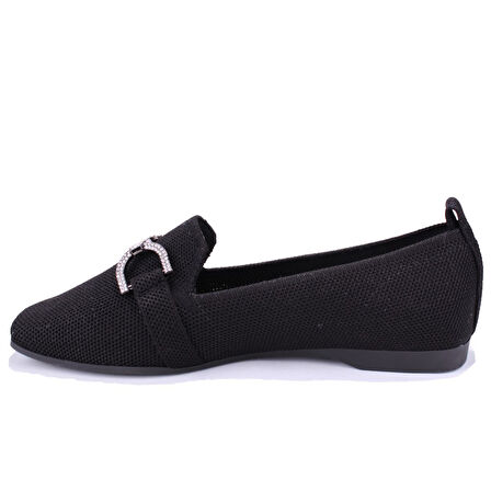 Dagoster DZA07-1095213 Siyah Triko Günlük Babet Kadın Ayakkabı