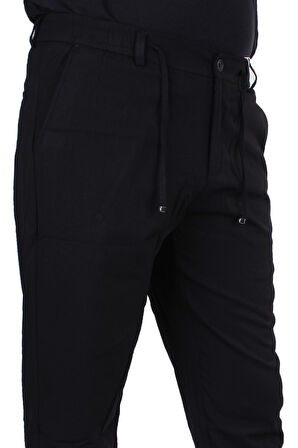 Dagoster DMG23-611275 Siyah Normal Bel Double Paça Flota Cepli Erkek  Pantolon