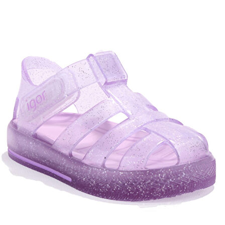 Igor S10265 Star Glitter Lila Ortopedik Günlük Kız Çocuk Sandalet