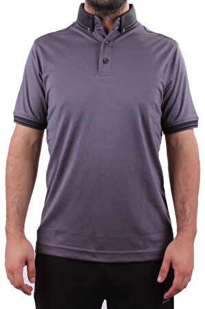 Twister 2305 Antrasit Günlük Kısa Kol Normal Kesim Pamuklu Polo Yaka Erkek Tişört