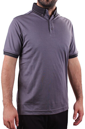 Twister 2305 Antrasit Günlük Kısa Kol Normal Kesim Pamuklu Polo Yaka Erkek Tişört