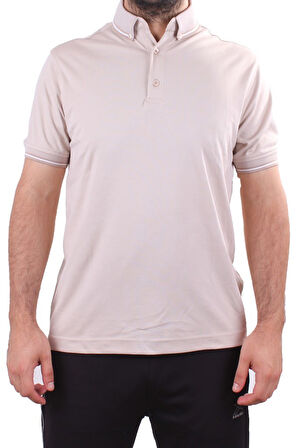 Twister 2305 Bej Günlük Kısa Kol Normal Kesim Pamuklu Polo Yaka Erkek Tişört