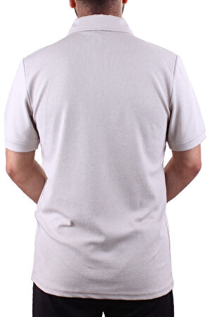 Twister 2290 Gri Günlük Kısa Kol Normal Kesim Pamuklu Fermuarlı Polo Yaka Erkek Tişört