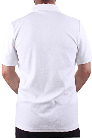 Twister 2290 Ekru Günlük Kısa Kol Normal Kesim Pamuklu Fermuarlı Polo Yaka Erkek Tişört