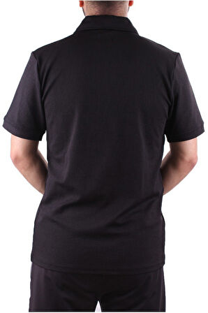 Twister 2290 Siyah Günlük Kısa Kol Normal Kesim Pamuklu Fermuarlı Polo Yaka Erkek Tişört