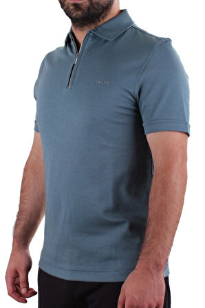 Twister 2298 Yeşil Günlük Kısa Kol Normal Kesim Pamuklu Fermuarlı Polo Yaka Erkek Tişört