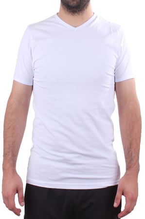 Twister Jeans 2302 Beyaz Günlük Pamuklu Basıc V Yaka Erkek Tişört