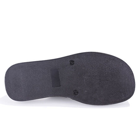 Dagoster DZA07-890784 Siyah Ortopedik Günlük Taşlı  Kadın Terlik