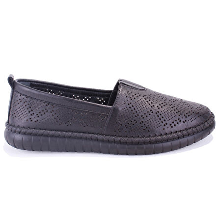 Dagoster DZA07-1236031 Siyah Ortopedik Günlük Deri Kadın Ayakkabı