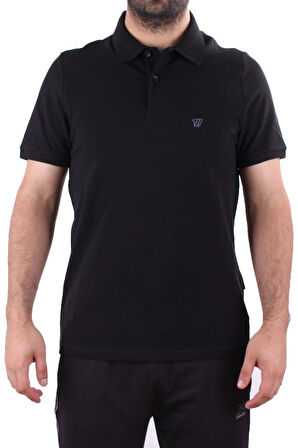 Twister 2341 Siyah Günlük Kısa Kol Normal Kesim Pamuklu Polo Yaka Erkek Tişört