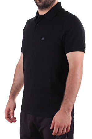 Twister 2341 Siyah Günlük Kısa Kol Normal Kesim Pamuklu Polo Yaka Erkek Tişört