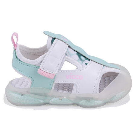 Vicco Live 332B525Y217 Beyaz Ortopedik Günlük Işıklı Kız Çocuk Spor Sandalet