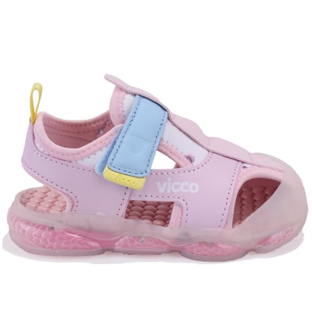 Vicco Live 332B525Y217 Pudra Ortopedik Günlük Işıklı Kız Çocuk Spor Sandalet