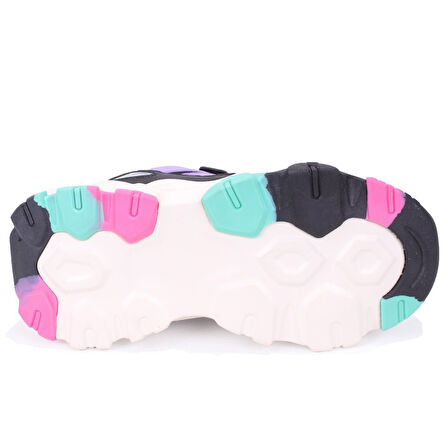 Vicco Teo 869F25K304 Siyah Mor Ortopedik Günlük Kız Çocuk Spor Ayakkabı