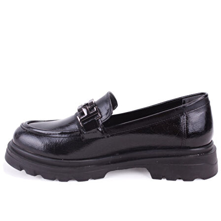Dagoster DZA07-90801 Siyah Rugan Günlük Loafer  Kadın Ayakkabı