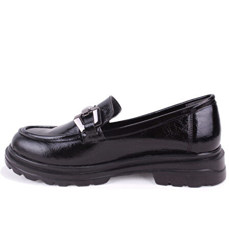 Dagoster DZA07-90814 Siyah Rugan Günlük Loafer  Kadın Ayakkabı