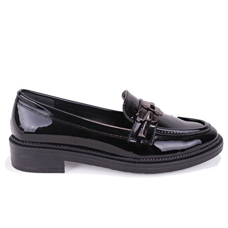 Dagoster DZA07-863705 Siyah Rugan Günlük Loafer  Kadın Ayakkabı