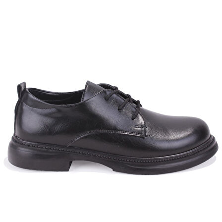 Dagoster DZA07-8892680 Siyah Günlük Bağcıklı Loafer Kadın Ayakkabı