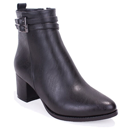 Dagoster DZA07-928975 Siyah Klasik Topuklu Kadın Bot