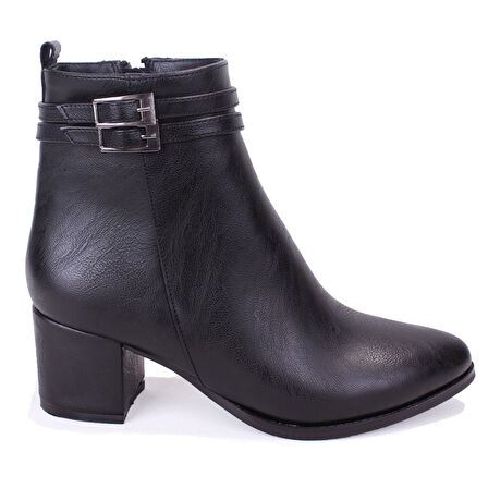 Dagoster DZA07-928975 Siyah Klasik Topuklu Kadın Bot