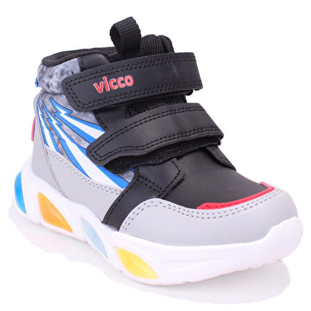 Vicco David 946P25K420 Siyah Ortopedik Günlük Işıklı Erkek Çocuk Spor Bot