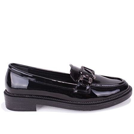 Dagoster DZA07-863701 Siyah Rugan Günlük Loafer  Kadın Ayakkabı