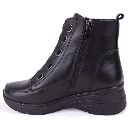 Dagoster DZA07-13091527 Siyah Günlük Düz Taban Deri Kadın Bot