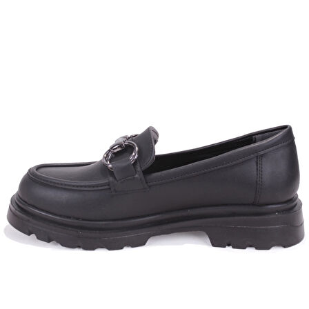 Dagoster DZA07-90830 Siyah Günlük Loafer  Kadın Ayakkabı