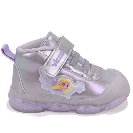 Vicco Gemini 946B25K445 Gri Ortopedik Işıklı Kız Bebe Spor Bot