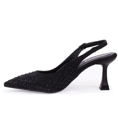 Dagoster DZA07-1143750 Siyah 7,5 cm İnce Topuklu Abiye Kadın Ayakkabı