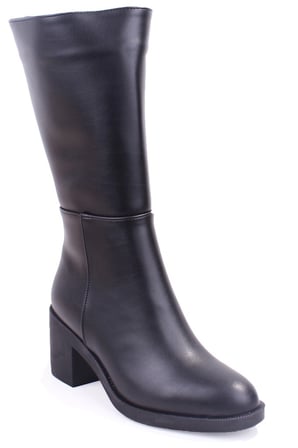 Dagoster DZA07-10620752 Siyah Günlük 7 cm KalınTopuklu Kadın Çizme