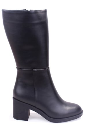 Dagoster DZA07-10620752 Siyah Günlük 7 cm KalınTopuklu Kadın Çizme
