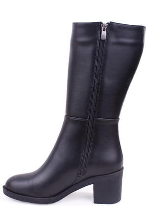 Dagoster DZA07-10620752 Siyah Günlük 7 cm KalınTopuklu Kadın Çizme
