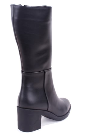 Dagoster DZA07-10620752 Siyah Günlük 7 cm KalınTopuklu Kadın Çizme