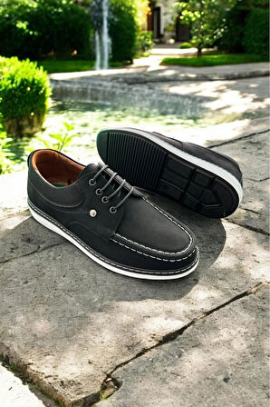 siyah nubuk deri comfort hafif taban ortopedik erkek ayakkabı 40,41,42,43,44,45 Siyah / 40