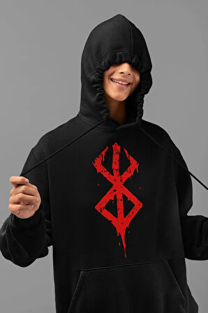 Anime Berserk Dizi Baskılı Unisex Oversize Hoodie