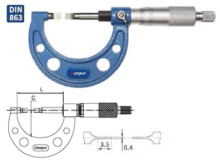 Dasqua 75-100Mm Bıçak Ağızlı Mekanik Mikrometre 4570-1020