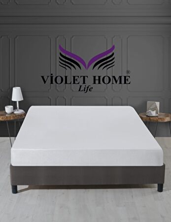 Violet Life Pamuklu Fitted 200 x 200 Su Geçirmez Alez Beyaz