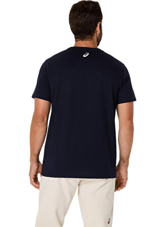 Asics 2031E659-402 ASICS CHEST LOGO SS TE Siyah Yuvarlak Yaka Normal Baskılı Erkek T-Shirt