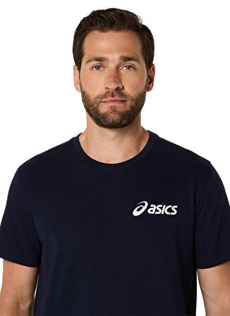Asics 2031E659-402 ASICS CHEST LOGO SS TE Siyah Yuvarlak Yaka Normal Baskılı Erkek T-Shirt