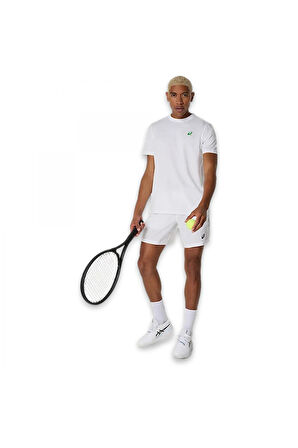 Asics 2041A348 Court Graphic Ss Top Beyaz Erkek T-Shirt