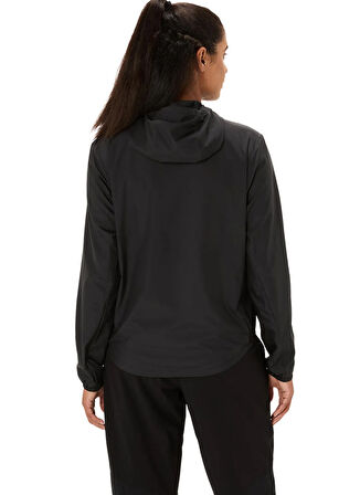 2012D180-001 ASICS CORE JACKET Siyah Kapüşon Yaka Normal Kalıp  Zip Ceket