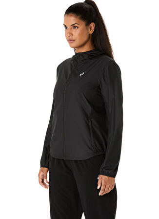 2012D180-001 ASICS CORE JACKET Siyah Kapüşon Yaka Normal Kalıp  Zip Ceket