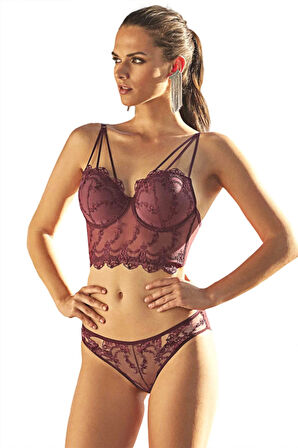 Kadın Kırmızı Destekli Sütyen Külot Takım 4491