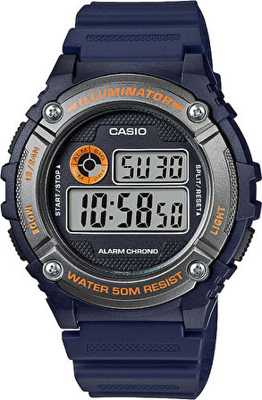 Casio W-216H F-108WH Lacivert Orijinal Silikon Siyah Saat Kordonu