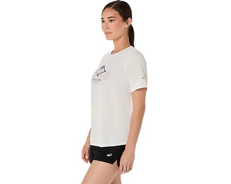 Asics FUJITRAIL LOGO SS TOP Kadın Koşu Tişörtü 2012D432-100 Krem